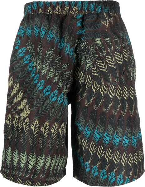 Pantaloni scurti Marcelo Burlon Logo Print Boxer Swimsuit BROWN Barbati (BM 9831899) 2