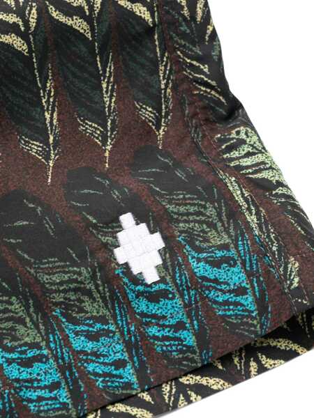 Pantaloni scurti Marcelo Burlon Logo Print Boxer Swimsuit BROWN Barbati (BM 9831899) 3