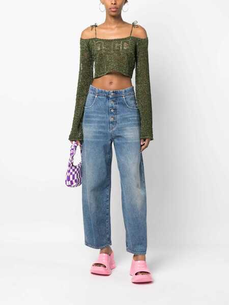 Bluze GCDS Monogram Macrame Top MILITARY GREEN Femei (BM 9831914) 2