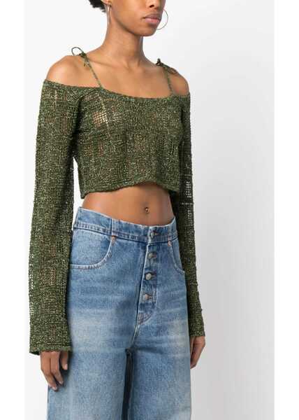 Bluze GCDS Monogram Macrame Top MILITARY GREEN Femei (BM 9831914) 3