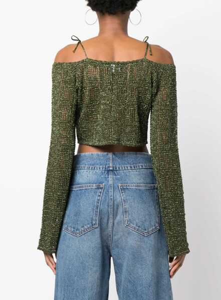 Bluze GCDS Monogram Macrame Top MILITARY GREEN Femei (BM 9831914) 4