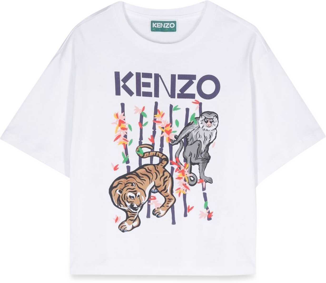 Poze Kenzo Cropped Jungle T-Shirt WHITE