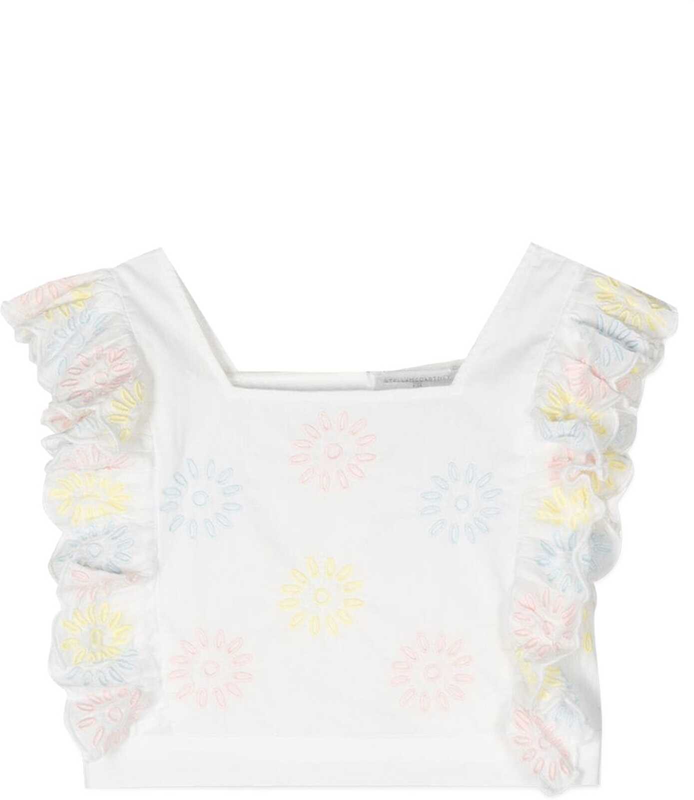 Poze Stella McCartney Embroidered Sm Cropped Top IVORY