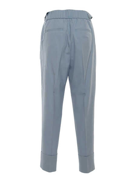 Pantaloni Peserico Tucks pants Light Blue Femei (BM 9833402) 4