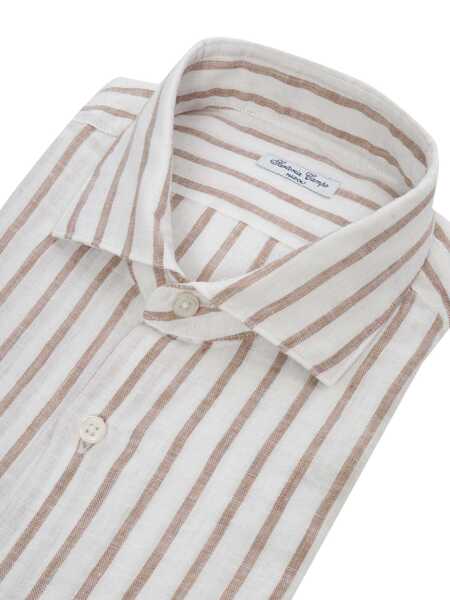 Camasi casual Sartoria Del Campo-Sonrisa Striped shirt Brown Barbati (BM 9833462) 2