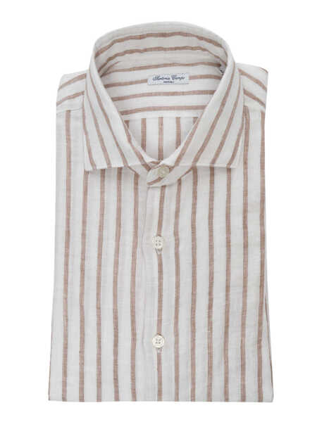 Camasi casual Sartoria Del Campo-Sonrisa Striped shirt Brown Barbati (BM 9833462) 1