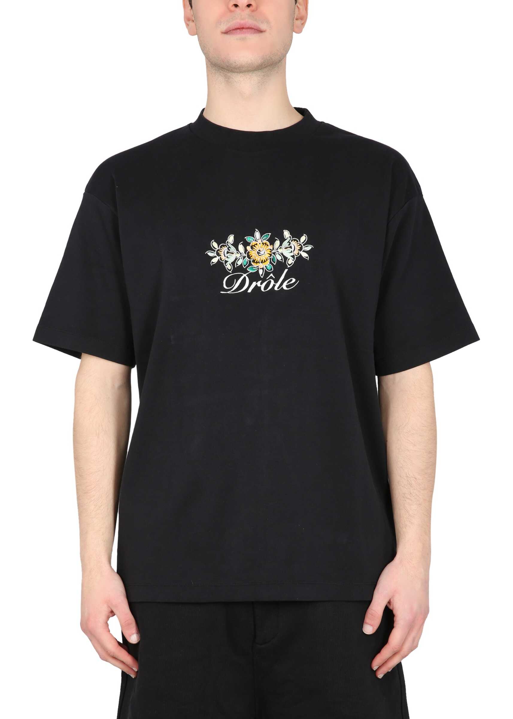 DRÔLE DE MONSIEUR T-Shirt Drole Fleuri BLACK
