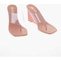 Sandale cu platforma Soft-Leather Pvc Lola Thong Mules With Wedge Femei