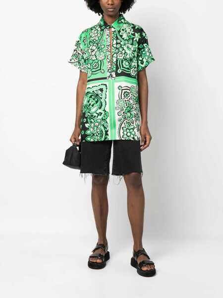 Bluze RED VALENTINO Carre Bandana Shirt GREEN Femei (BM 9836579) 2