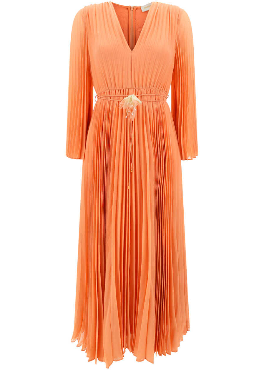 ZIMMERMANN Sunray Midi Dress PEACH BLOOM