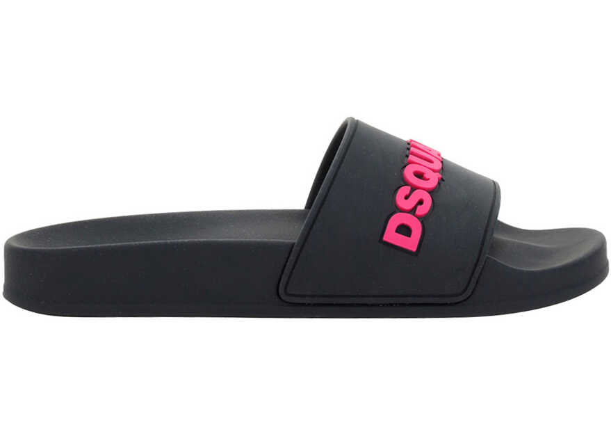 DSQUARED2 Sandals Slide NERO+FUCSIA