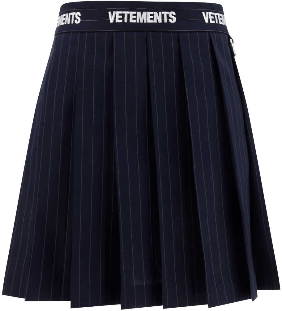 Vetements School Girl Mini Skirt NAVY PINSTRIPE