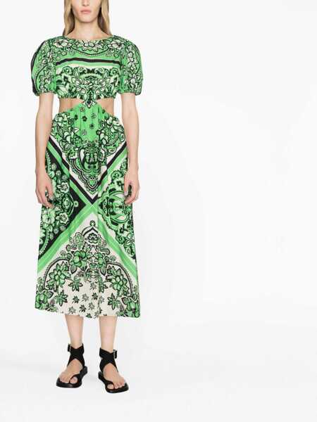 Rochii casual RED VALENTINO Bandana Print Dress GREEN Femei (BM 9838808) 2