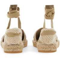 Espadrile Dama - Espadrile Off-White Leather Espadrille BEIGE Femei (BM 9840245) - B-mall.ro