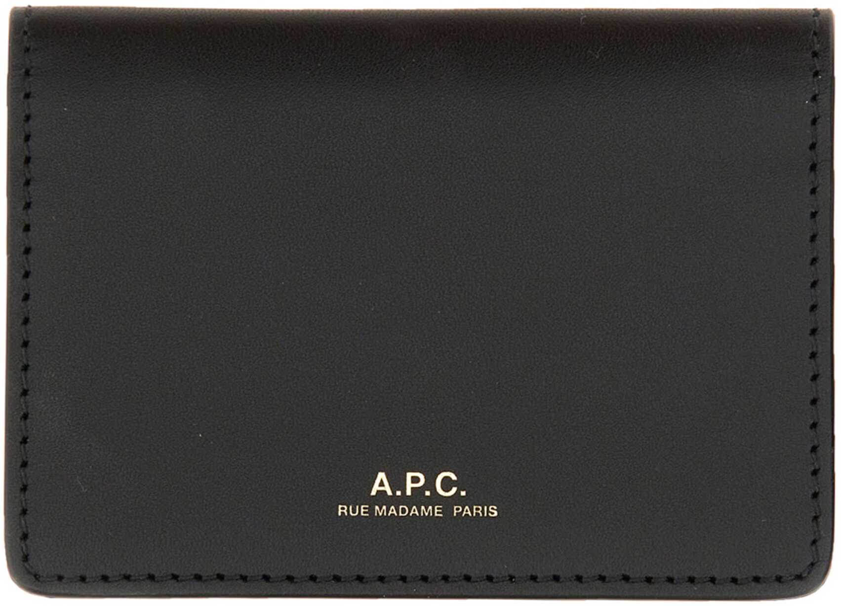 A.P.C. Stefan Horizon Card Holder BLACK