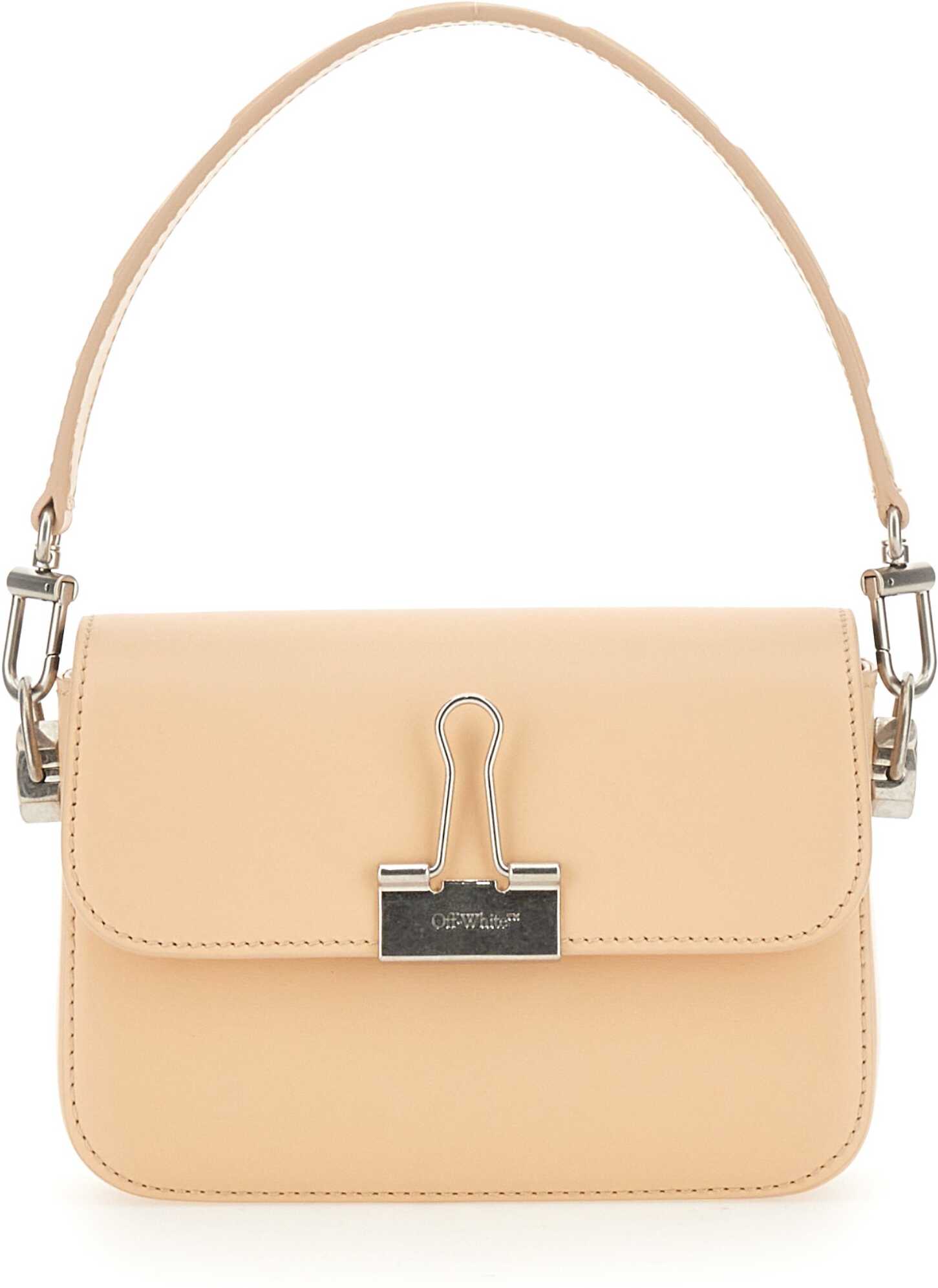 Off-White Small Leather Binder Bag BEIGE