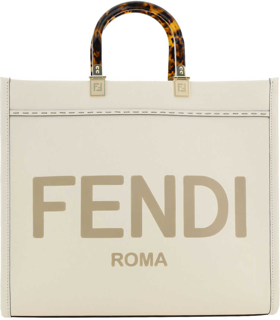 Fendi Sunshine Tote Bag BIANCO ICE+ORO SOFT