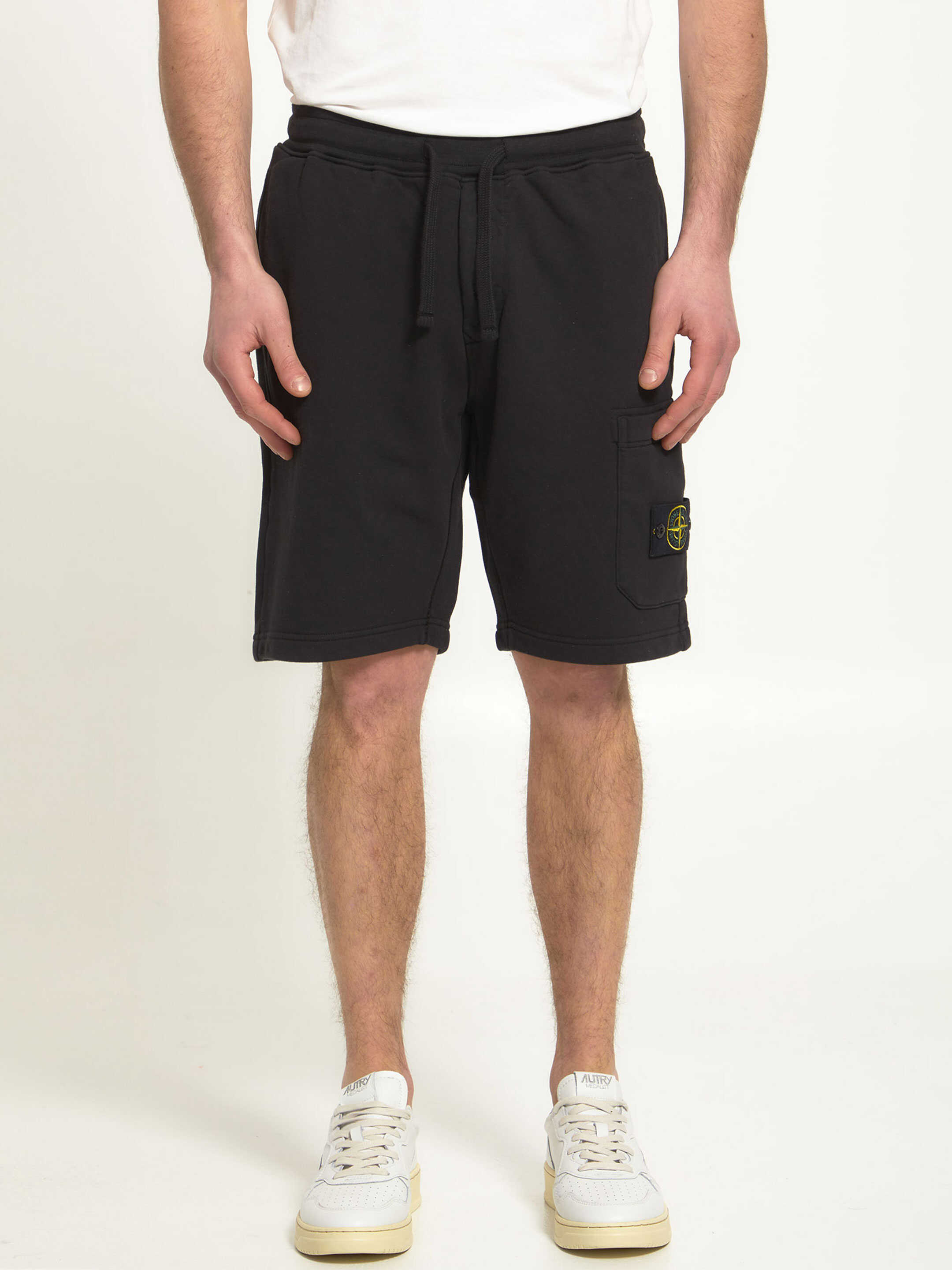 Stone Island Cotton Bermuda Shorts Black