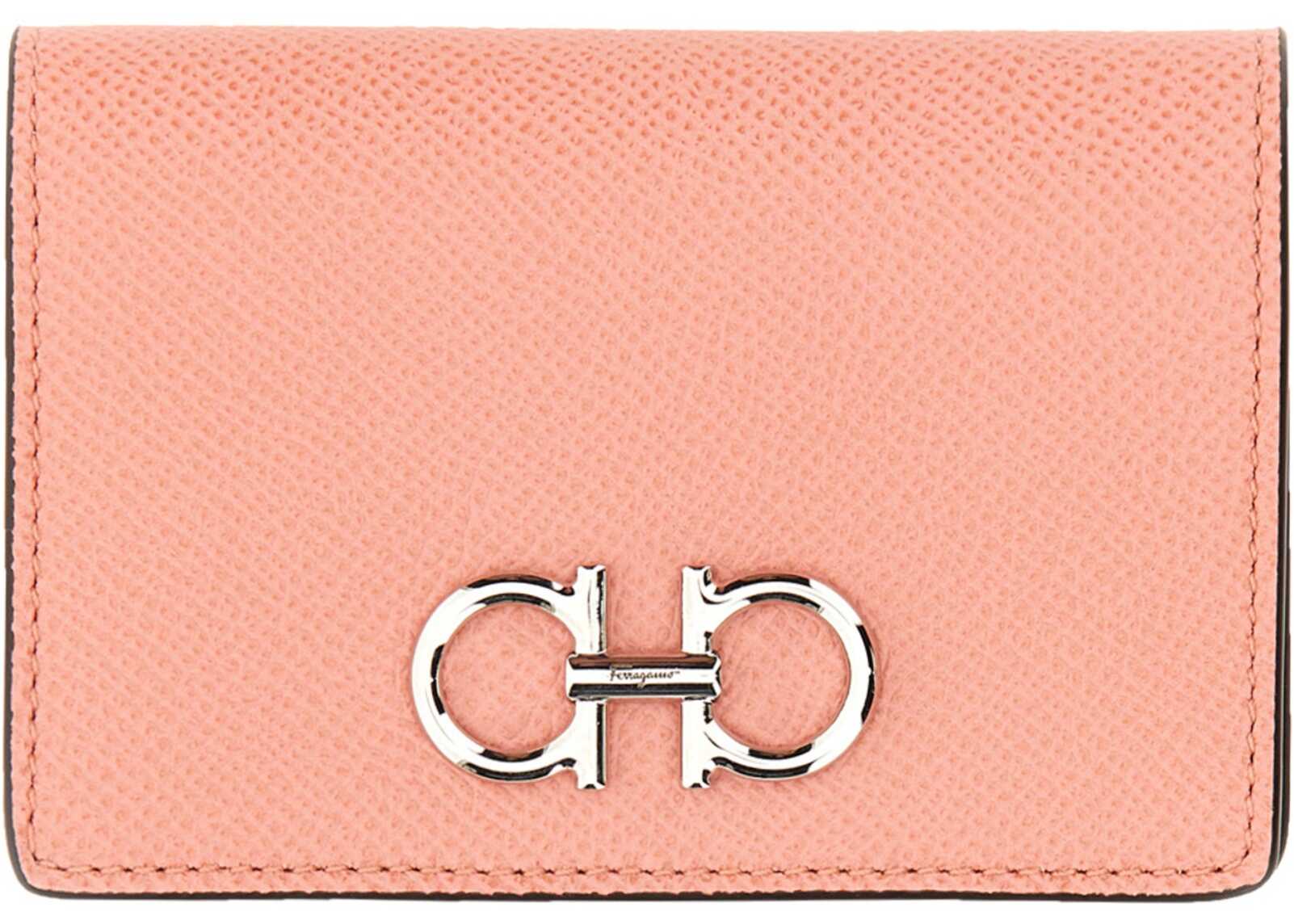 Ferragamo Bi-Fold Wallet With Logo PINK