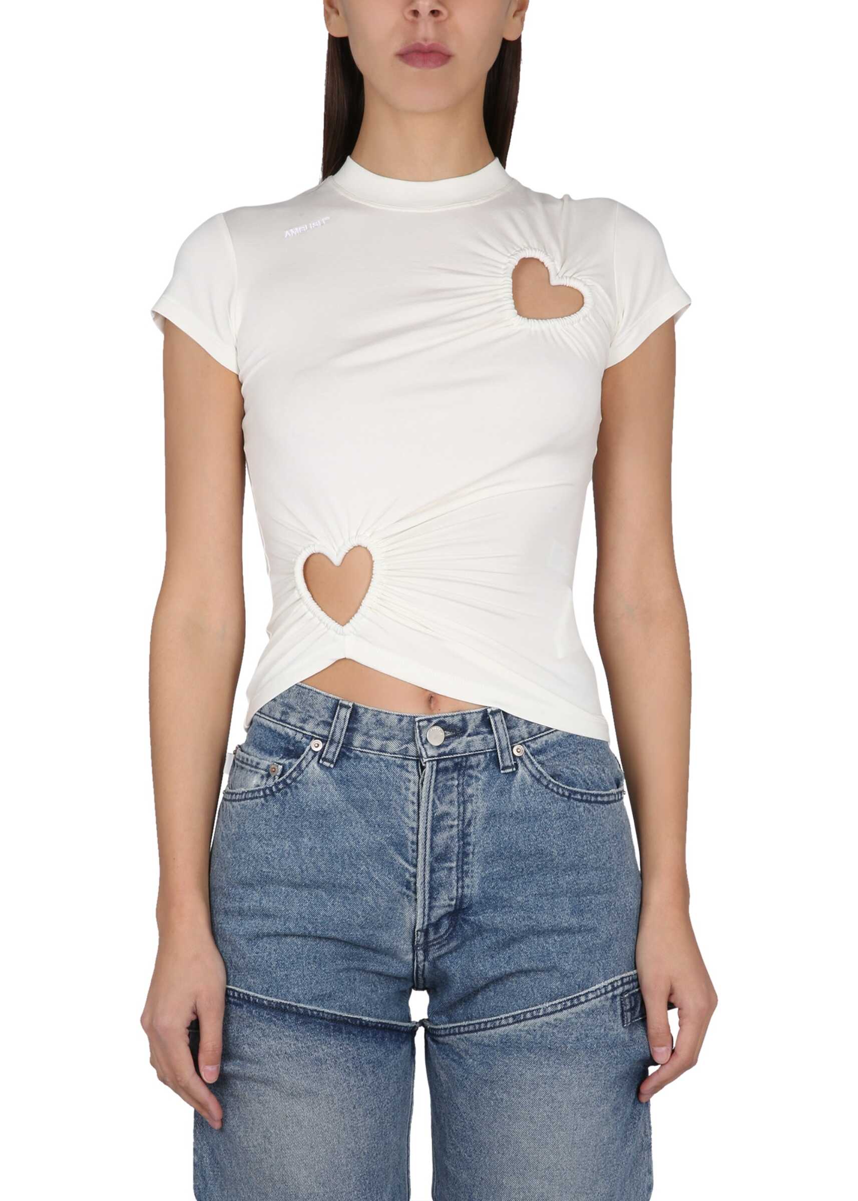 AMBUSH Cut Out Hearts T-Shirt WHITE