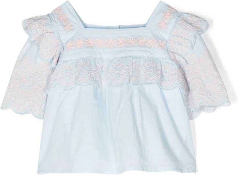 Topuri Stella McCartney Top Square Neckline Mc BABY BLUE Fete (BM 9844346) 1