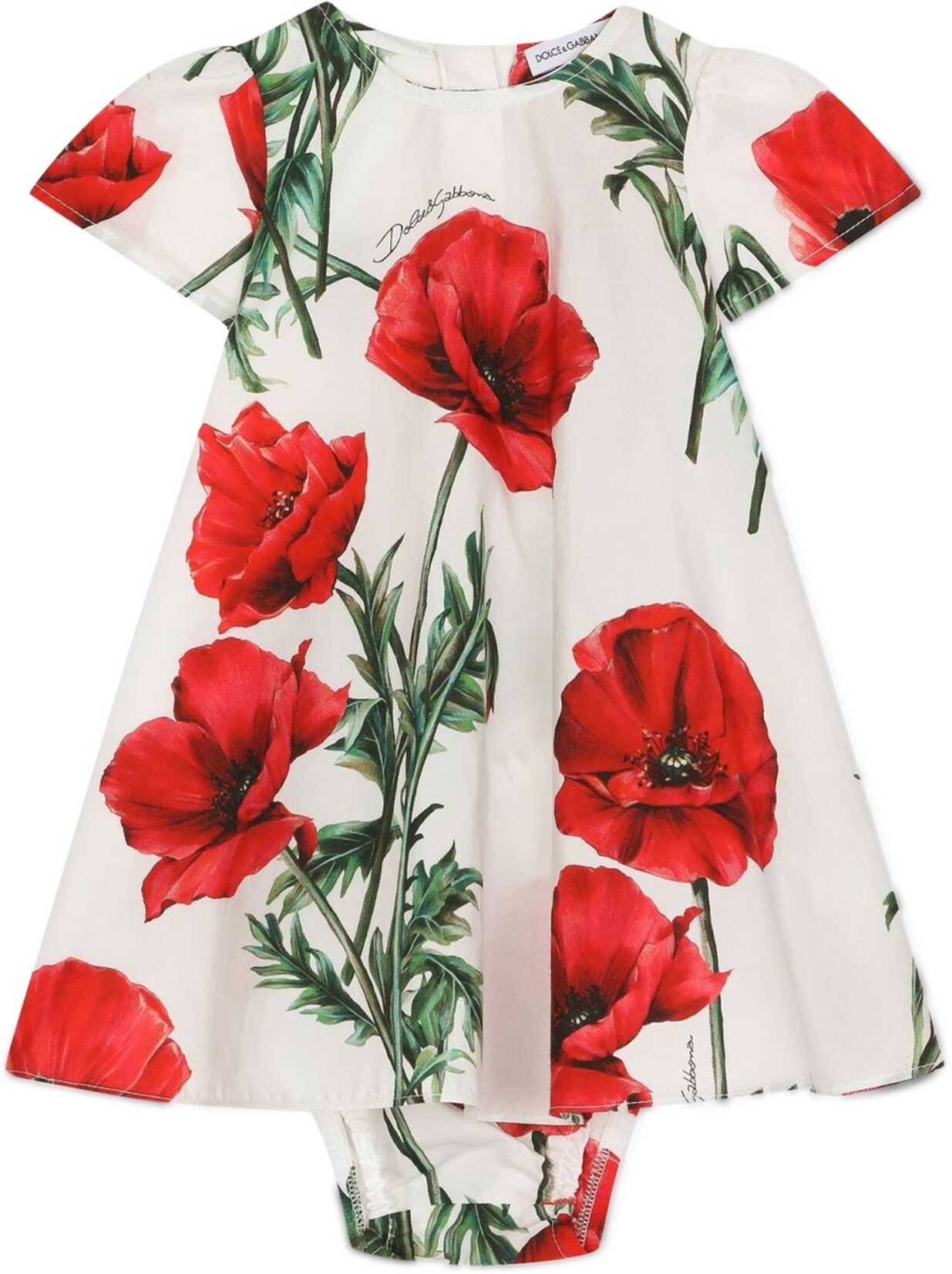 Poze Dolce & Gabbana M/C Dress With Coulottes Poppies MULTICOLOUR