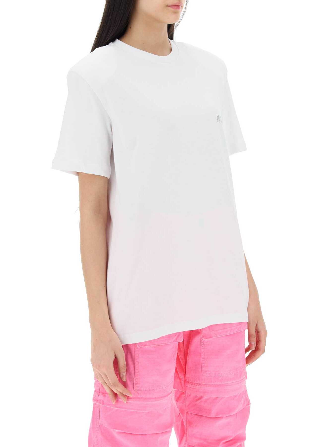 ROTATE Birger Christensen Crystal Cut-Out T-Shirt BRIGHT WHITE