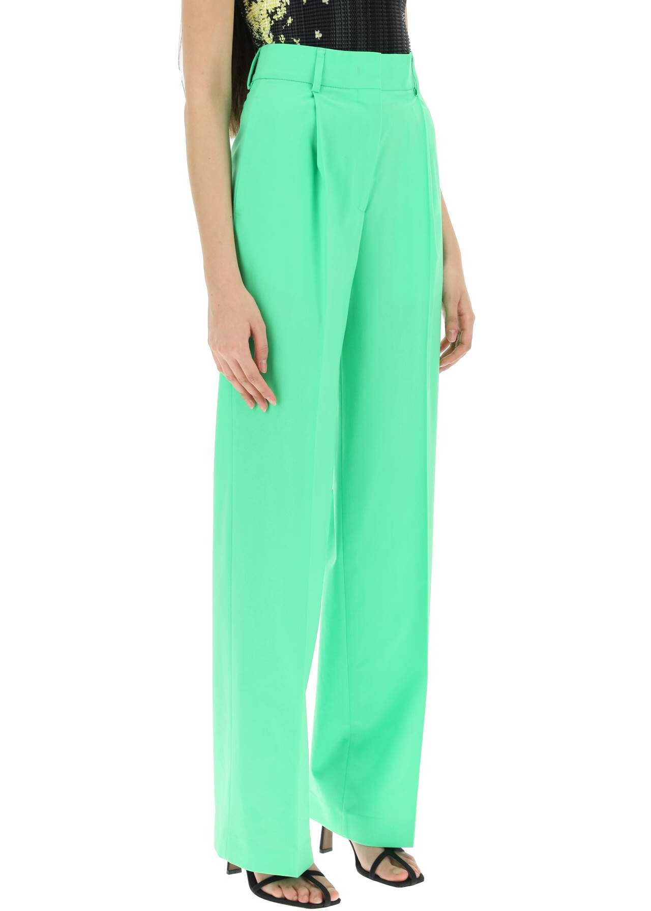 MSGM Light Wool Tailored Trousers TROPICAL GREEN