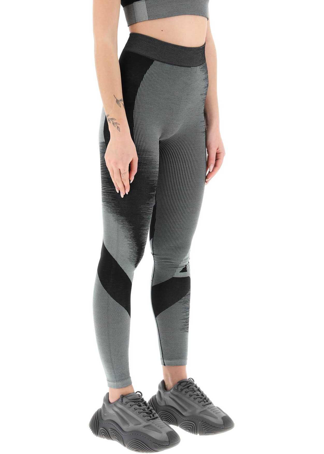 Y-3 Two-Tone Knit Leggings BLACK VISTAGREY