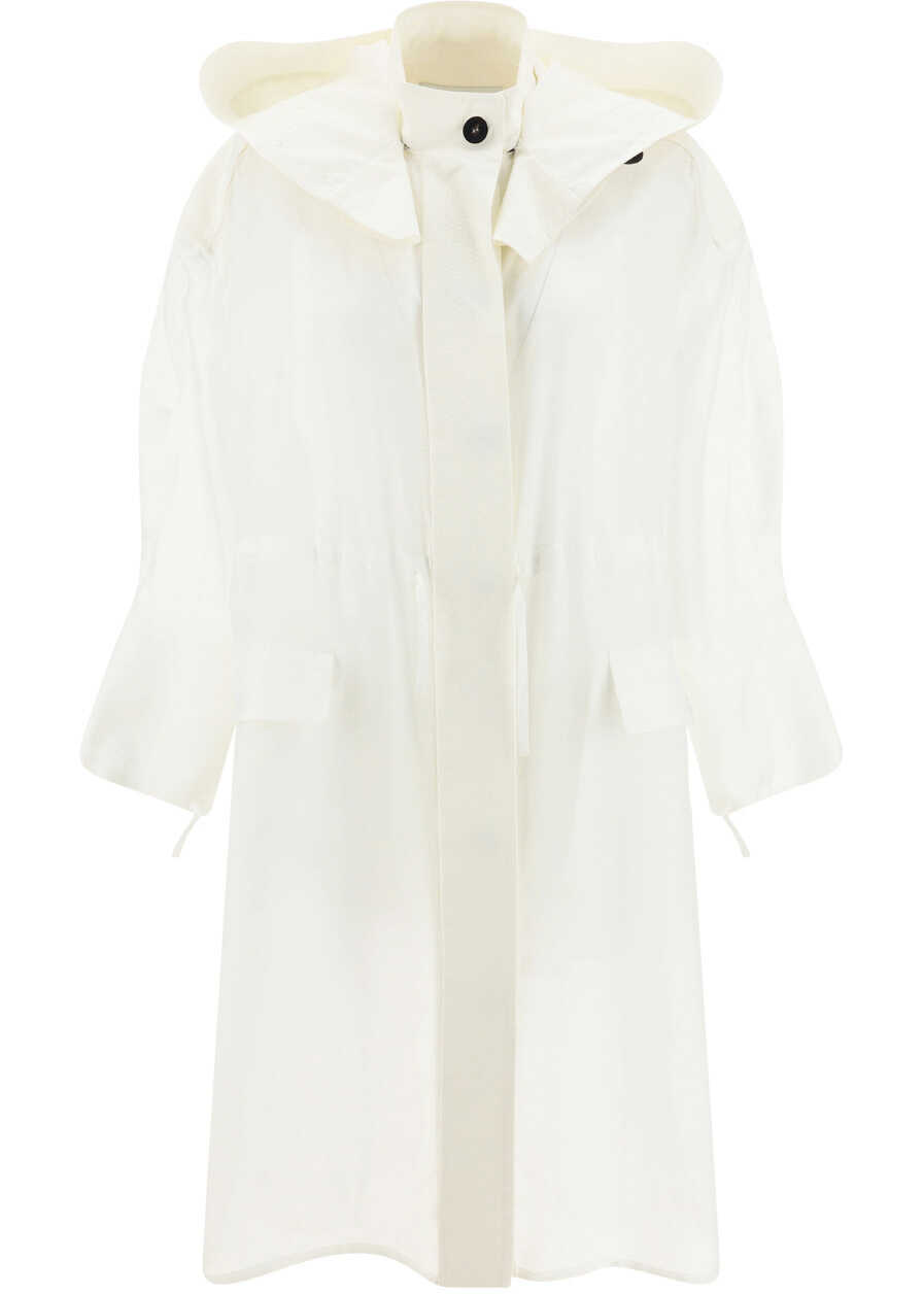 Salvatore Ferragamo Hooded Jacket OPTIC WHITE/MARRONE