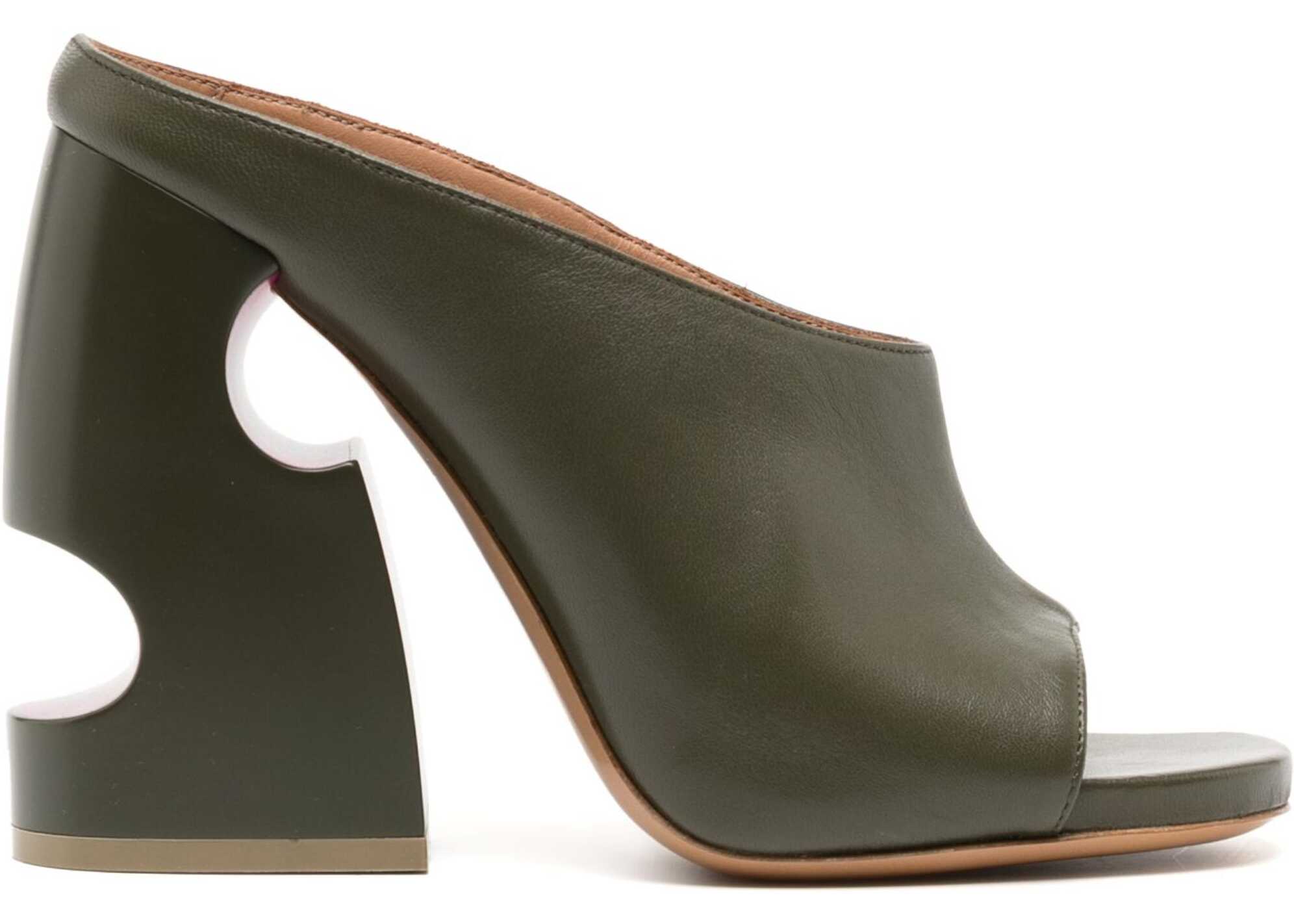 Off-White Meteor Heel Sandals Green