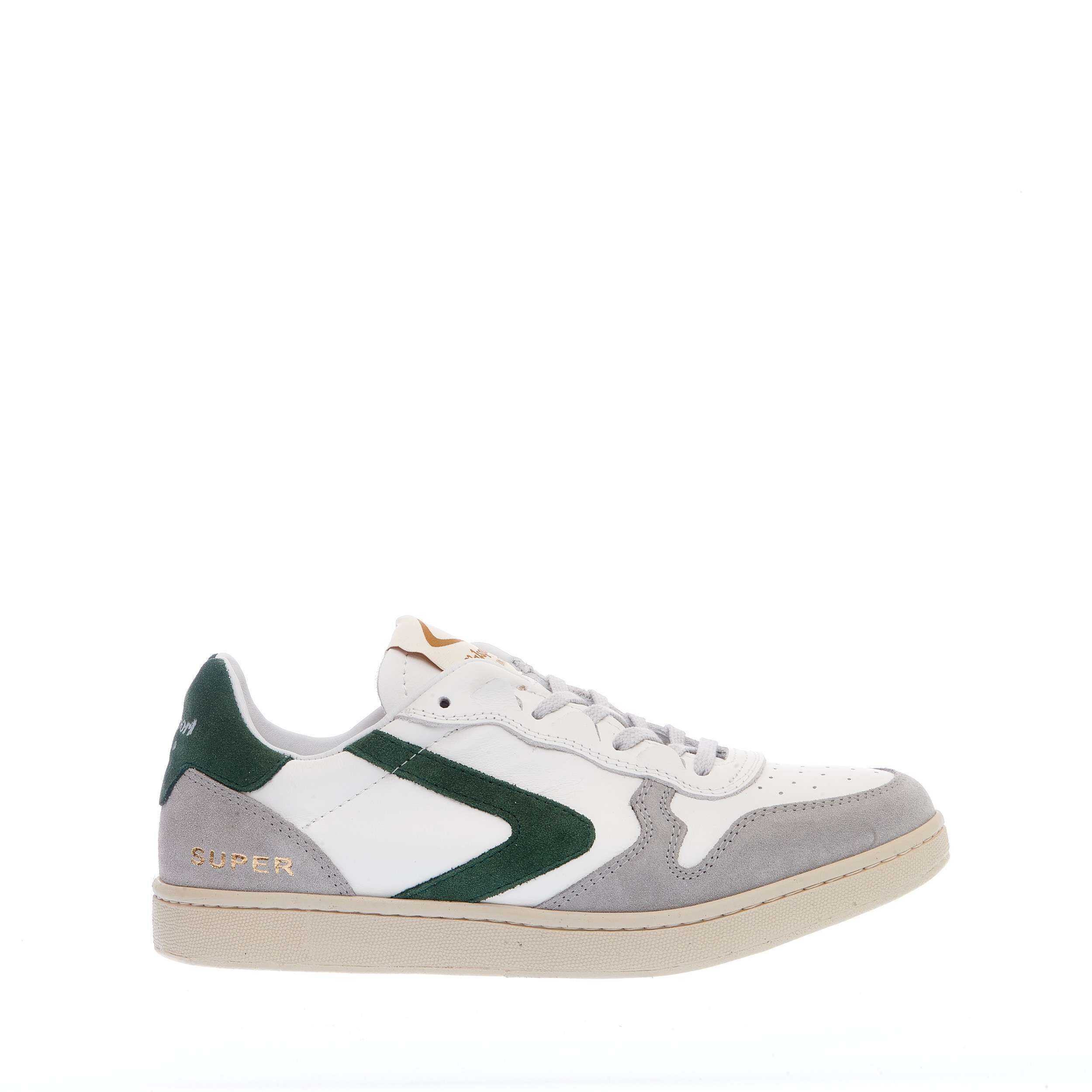 VALSPORT Sneakers Super Cam Grigio Pelle Bianco Slash Verde White