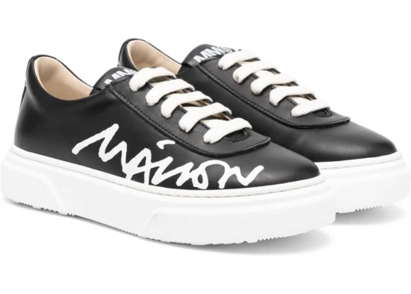 MM6 Maison Margiela Maxi Logo Print Sneakers BLACK