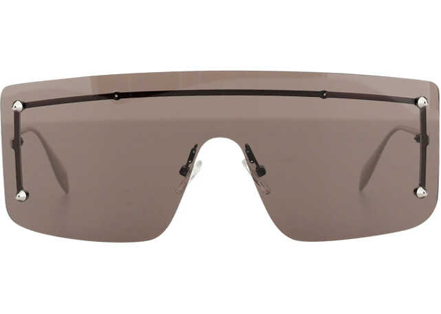 Alexander McQueen AM0412S Sunglasses SILVER/SILVER/SMOKE