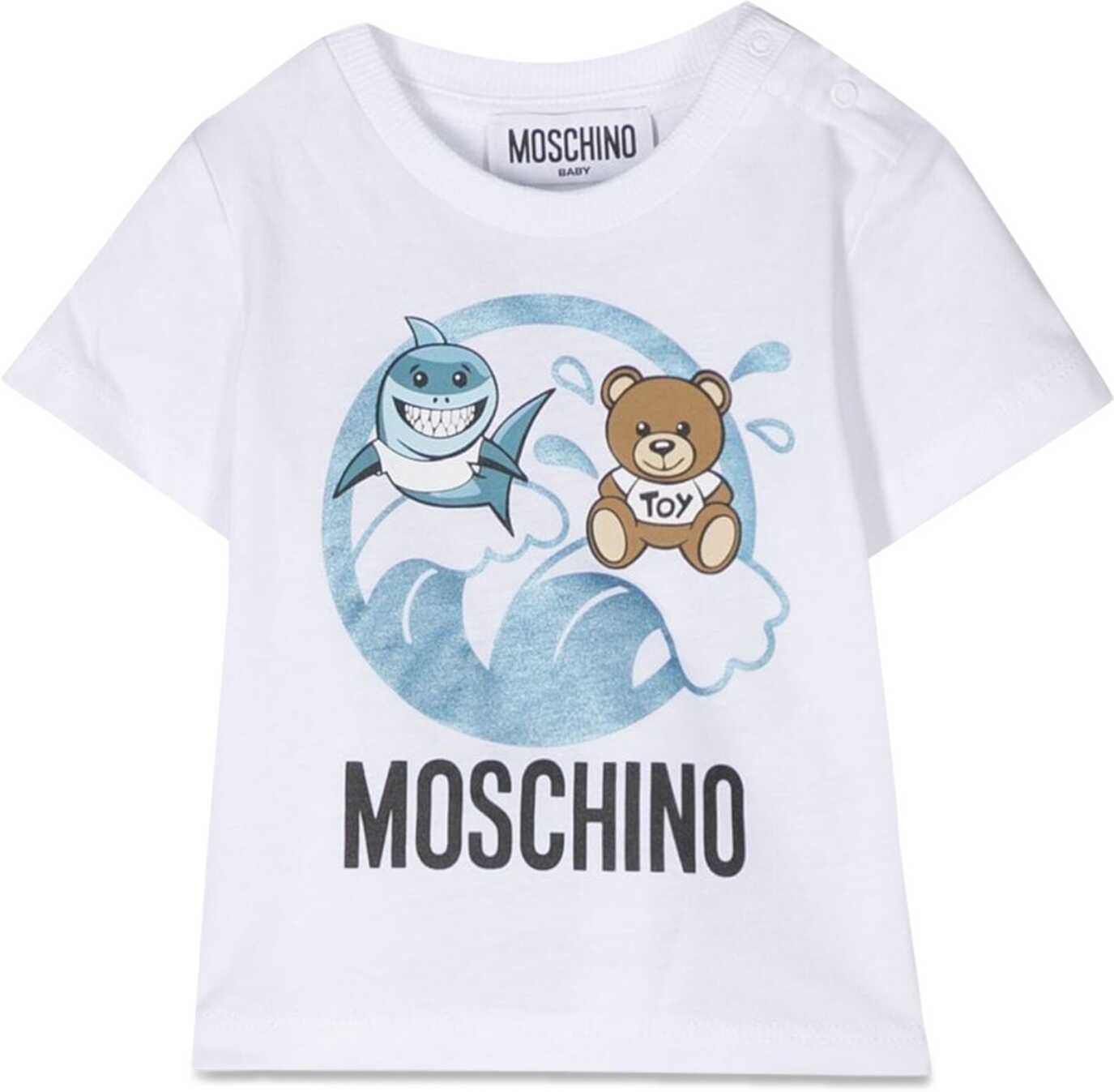 Poze Moschino T-Shirt Print And Logo WHITE