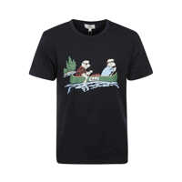 Tricouri Woolrich T-shirt CFWOTE0095MRUT3370 3989 MELTON BLUE Barbati