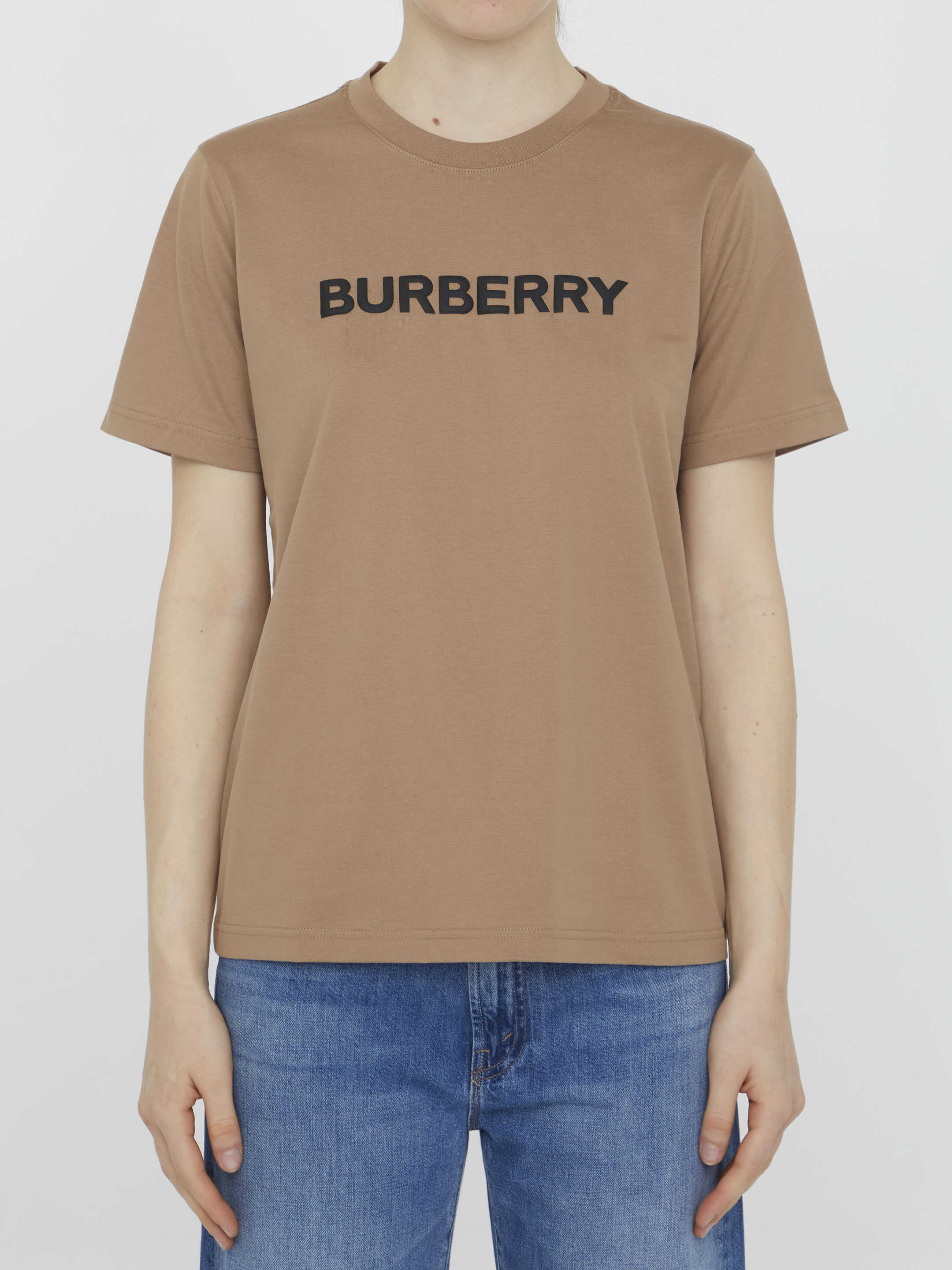 Burberry Logo Cotton T-Shirt Beige