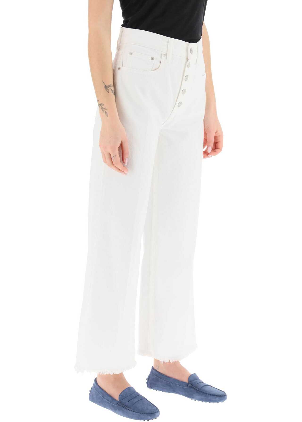 Ralph Lauren Fringed Cropped Wide Leg Jeans NIEVES WASH