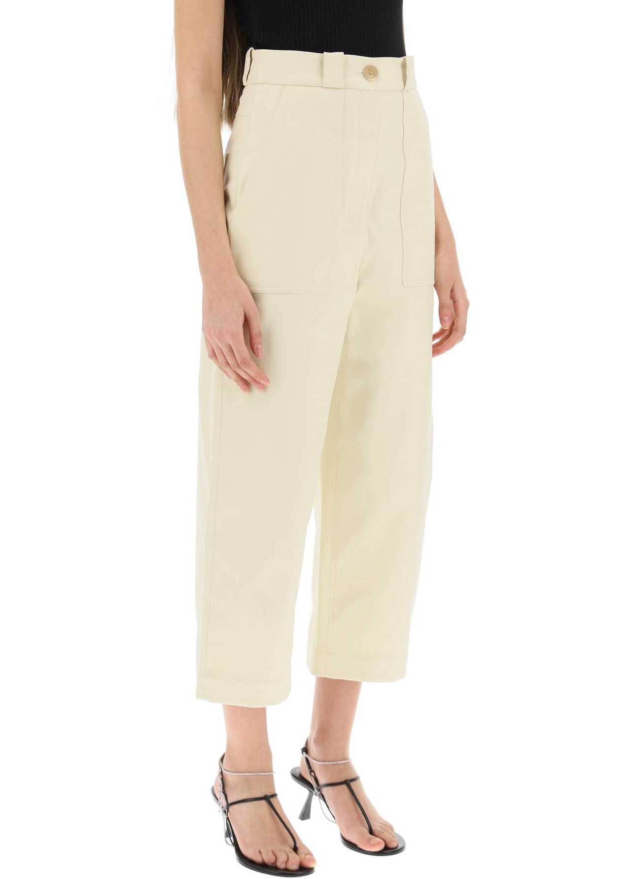 Khaite Hewey High-Waisted Pants CUSTARD