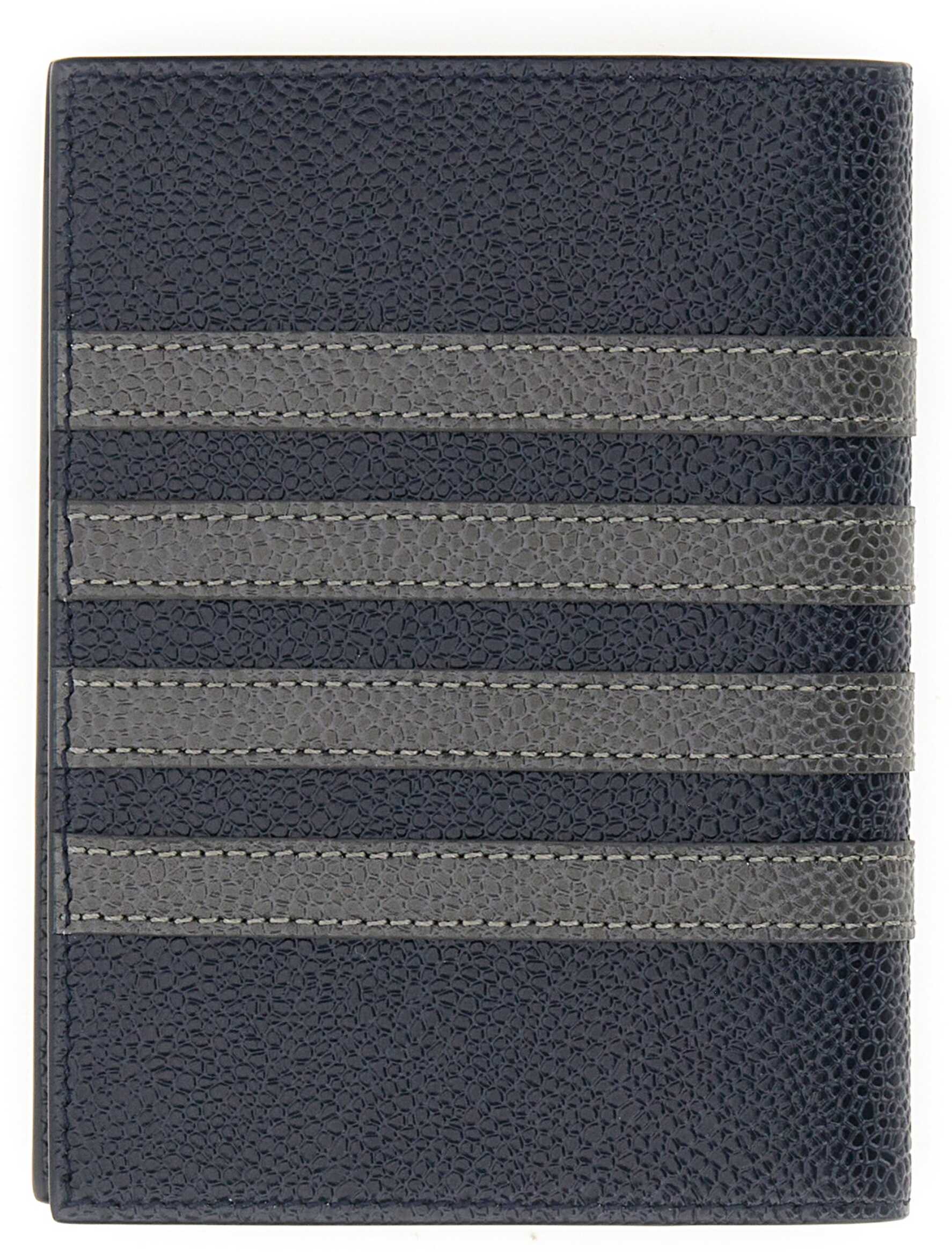 Thom Browne Leather Passport Holder BLUE