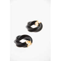 Cercei Soft-Leather Twisted Hoop Earrings Femei