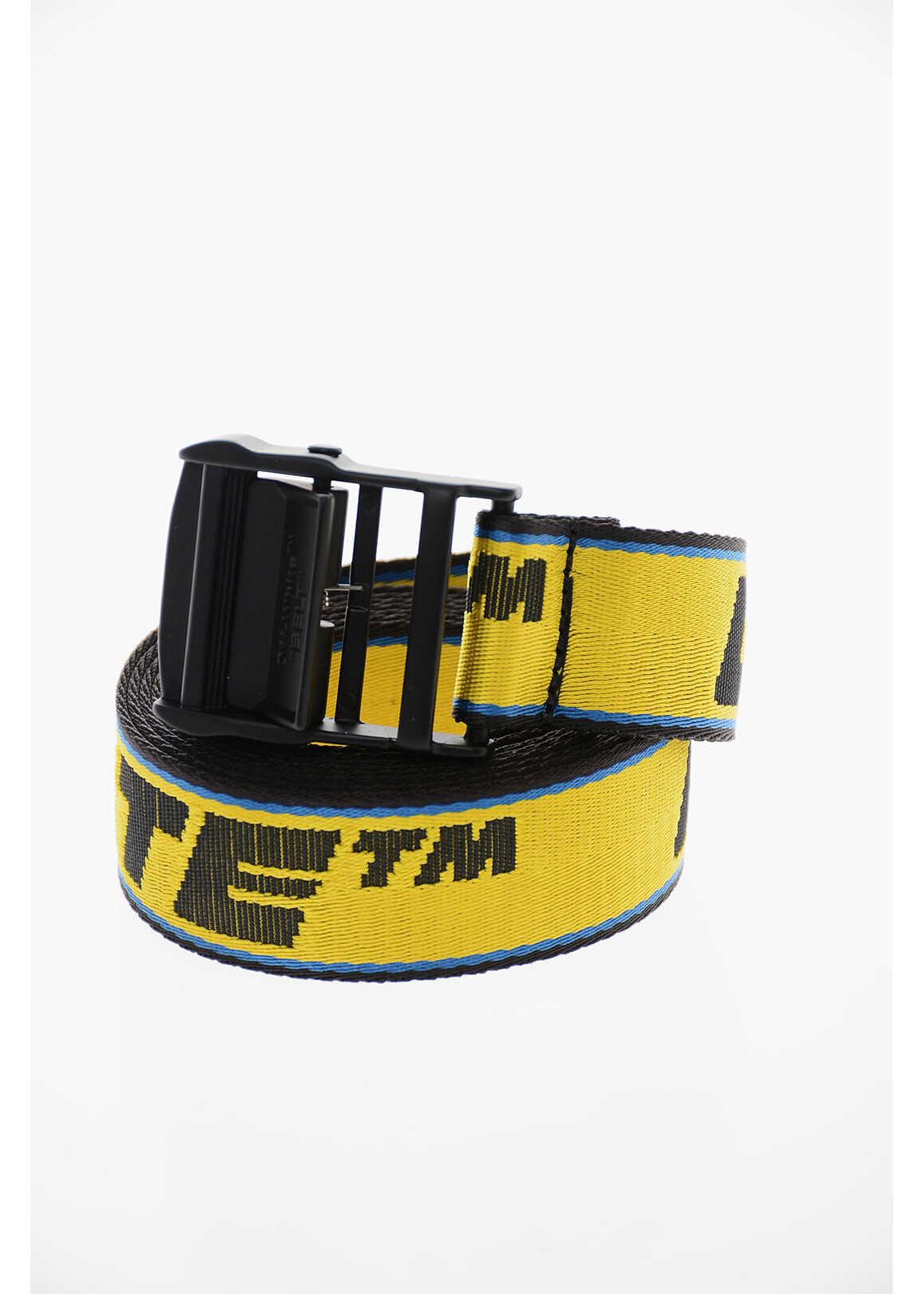 Off-White Fabric Tape Industrial Belt With Logo Yellow