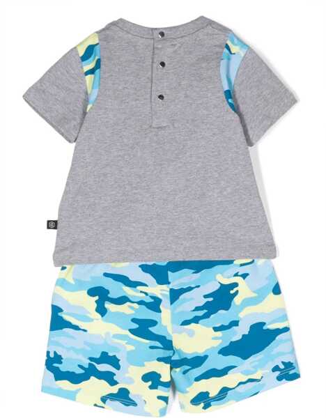 Tricouri Philipp Plein Camou T-Shirt And Shorts Set MULTICOLOUR Baieti (BM 9871781) 2
