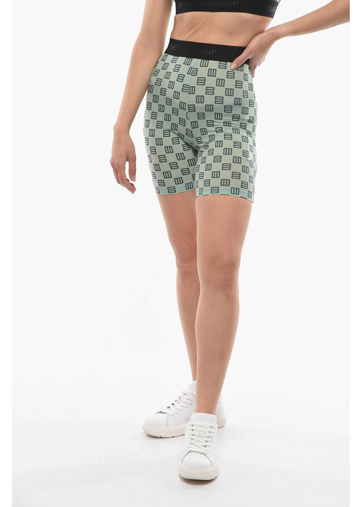 AMBUSH Monogrammed Shorts With Logoed Elasticated Waistband Green