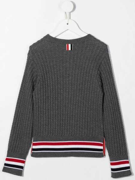 Pulovere casual Thom Browne Baby Cable Crewneck Pullover GREY Baieti (BM 9877385) 2