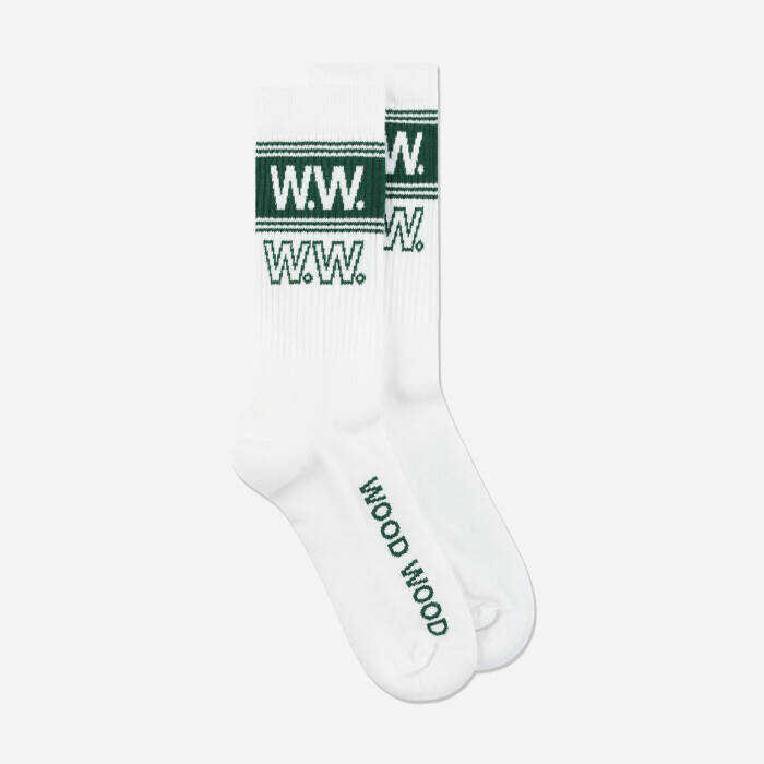 Wood Wood Socks Colton logo Sport Socks 12249201-9517 WHITE WHITE
