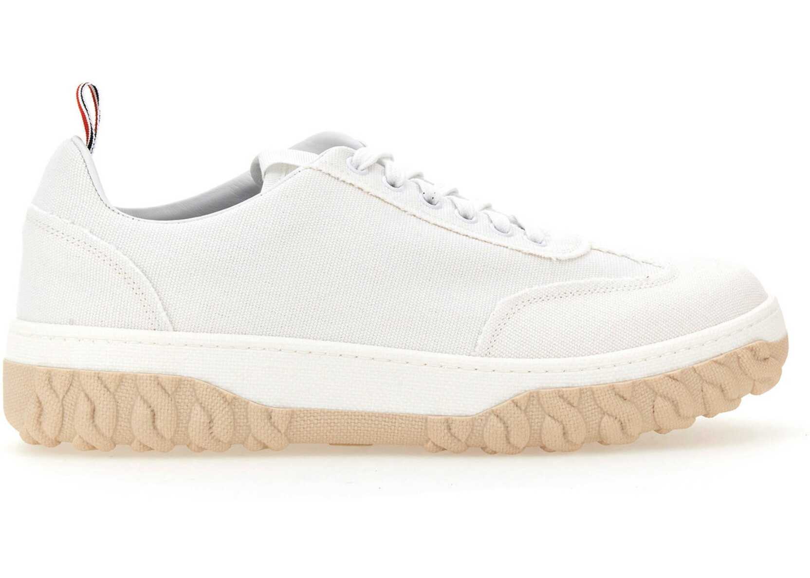 Thom Browne Cotton Canvas Sneaker WHITE