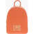 Moschino Love Textured Faux Leather Backpack With Golden Logo Orange