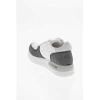 Pantofi sport Moschino Dama - Sneakers Moschino Love Fabric Sneakers With Glittery Trim White Femei (BM 9880973) - B-mall.ro