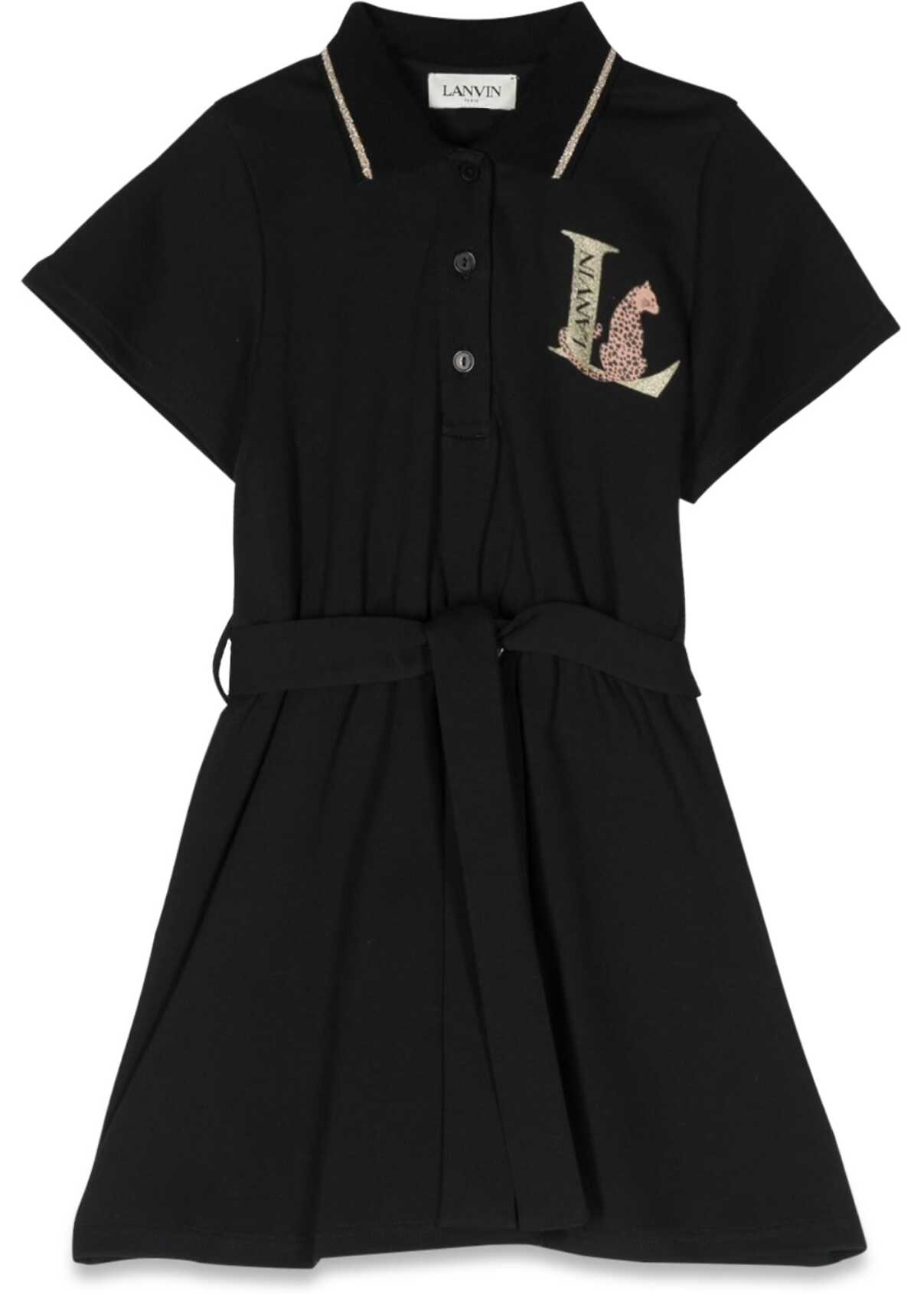Poze Lanvin Polo Shirt Dress With Belt BLACK
